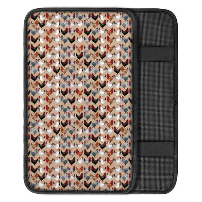 Chicken Painting Pattern Print Car Center Console Cover