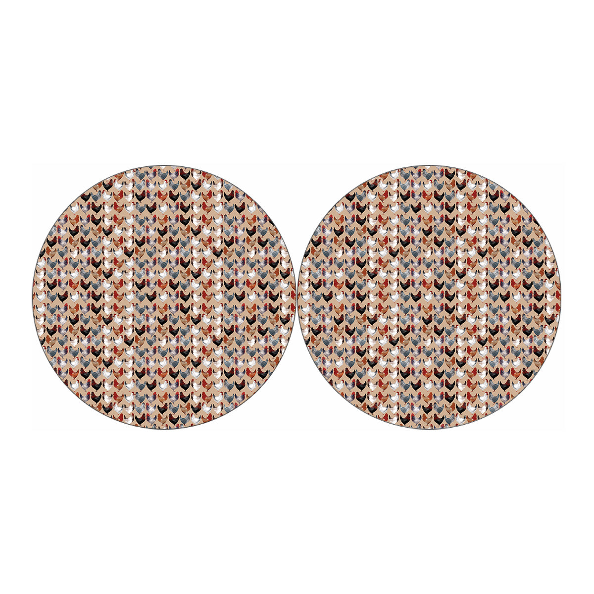 Chicken Painting Pattern Print Car Coasters
