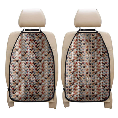 Chicken Painting Pattern Print Car Seat Organizers