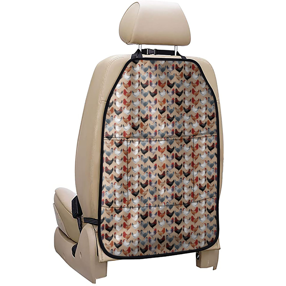 Chicken Painting Pattern Print Car Seat Organizers