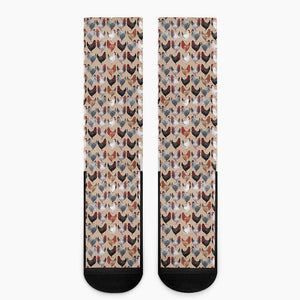 Chicken Painting Pattern Print Crew Socks