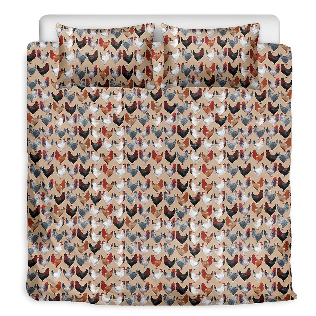 Chicken Painting Pattern Print Duvet Cover Bedding Set
