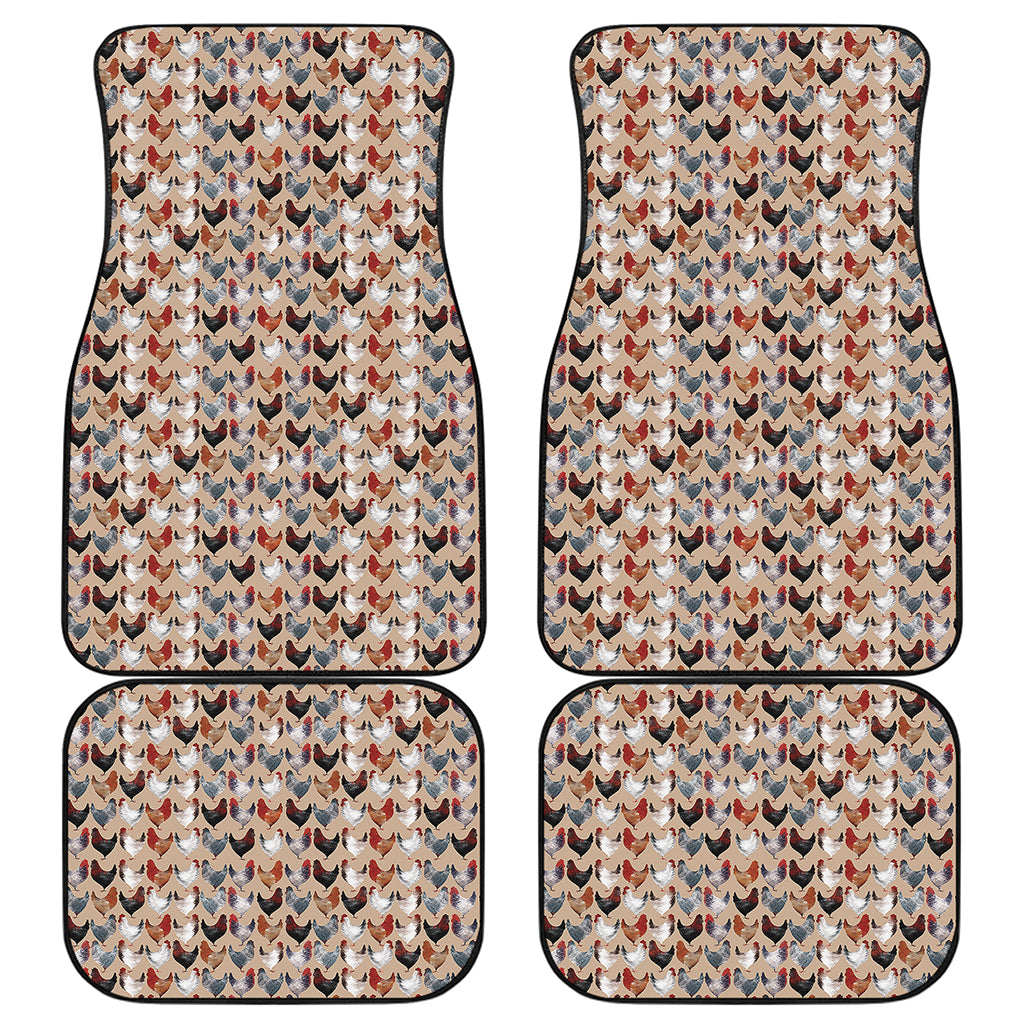 Chicken Painting Pattern Print Front and Back Car Floor Mats