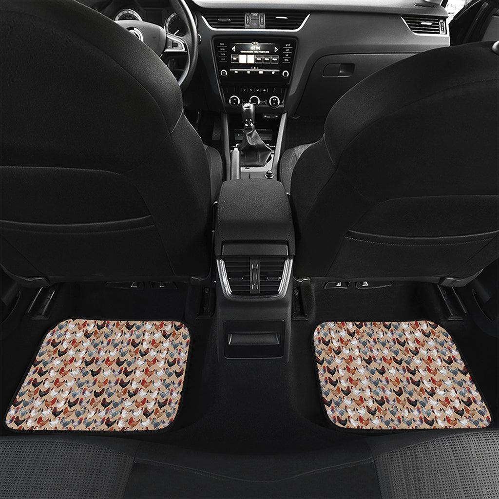 Chicken Painting Pattern Print Front and Back Car Floor Mats