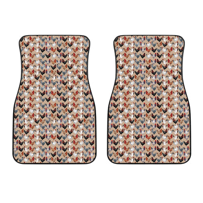 Chicken Painting Pattern Print Front Car Floor Mats