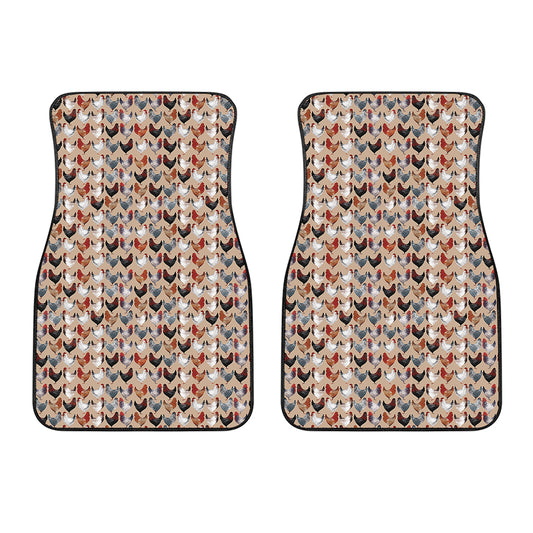 Chicken Painting Pattern Print Front Car Floor Mats