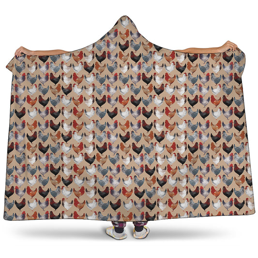 Chicken Painting Pattern Print Hooded Blanket