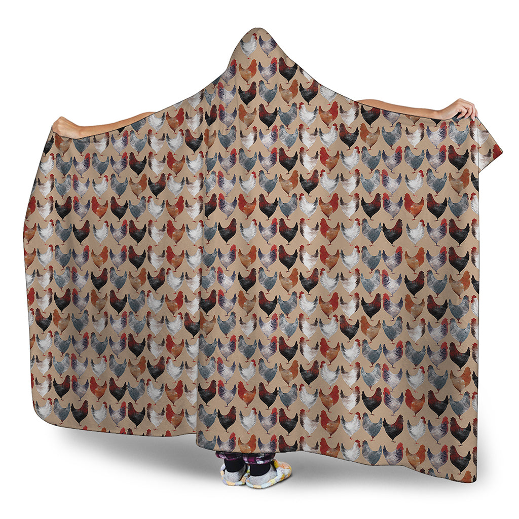 Chicken Painting Pattern Print Hooded Blanket