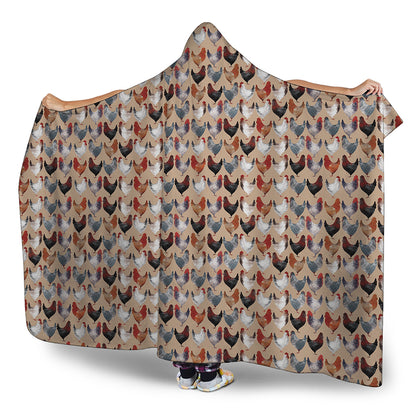 Chicken Painting Pattern Print Hooded Blanket