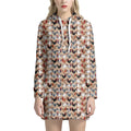 Chicken Painting Pattern Print Pullover Hoodie Dress