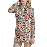 Chicken Painting Pattern Print Hoodie Dress