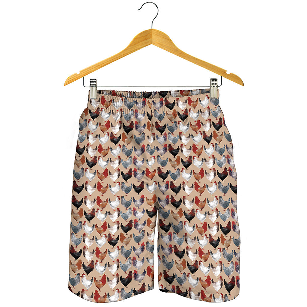 Chicken Painting Pattern Print Men's Shorts