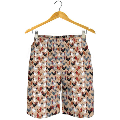 Chicken Painting Pattern Print Men's Shorts