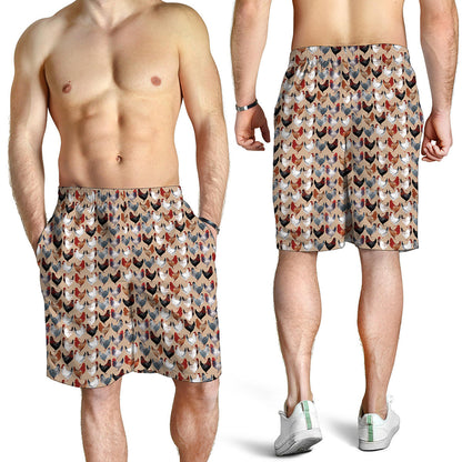 Chicken Painting Pattern Print Men's Shorts