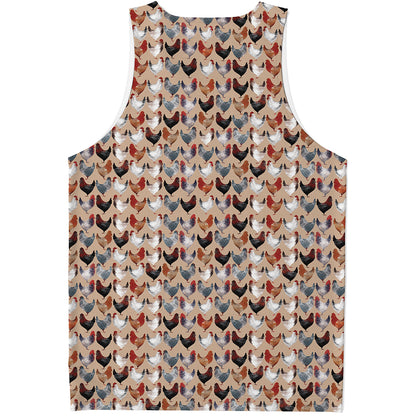 Chicken Painting Pattern Print Men's Tank Top