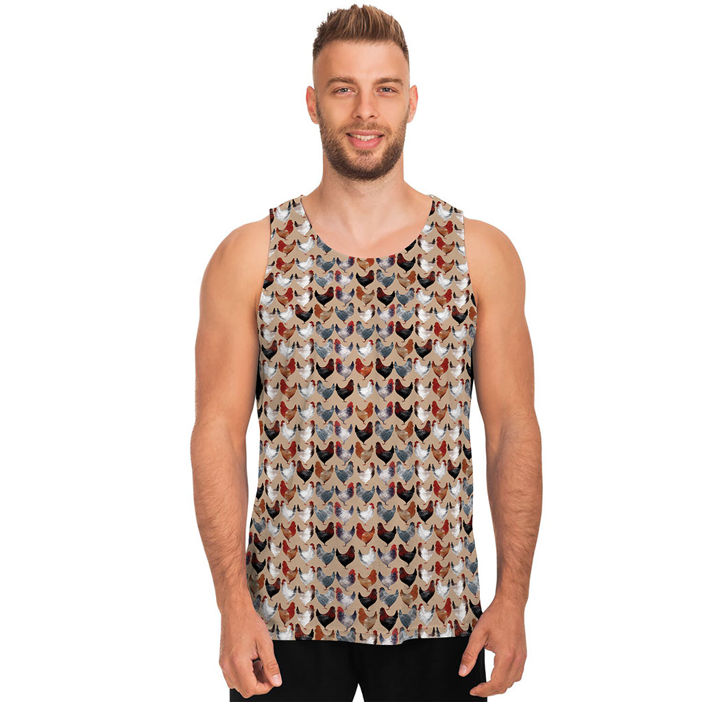 Chicken Painting Pattern Print Men's Tank Top
