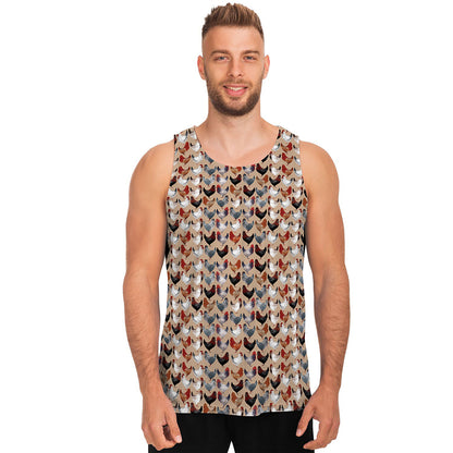 Chicken Painting Pattern Print Men's Tank Top