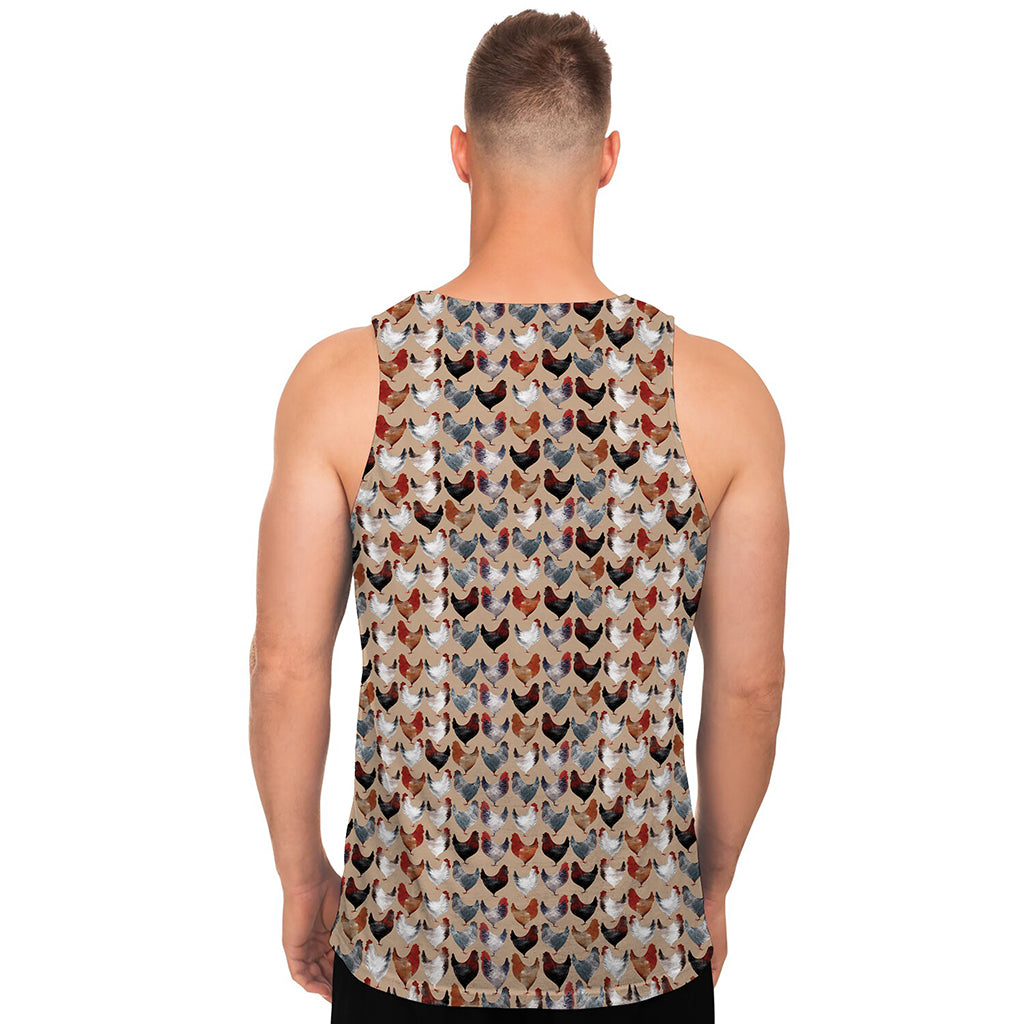 Chicken Painting Pattern Print Men's Tank Top