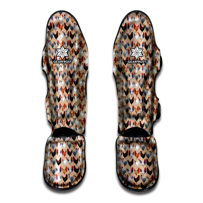 Chicken Painting Pattern Print Muay Thai Shin Guard