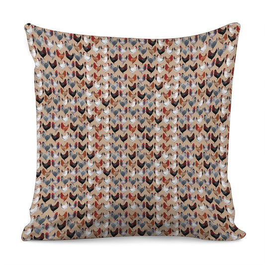 Chicken Painting Pattern Print Pillow Cover