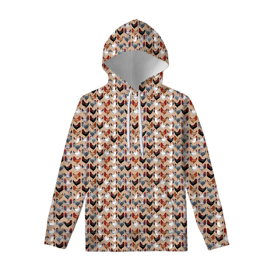 Chicken Painting Pattern Print Pullover Hoodie