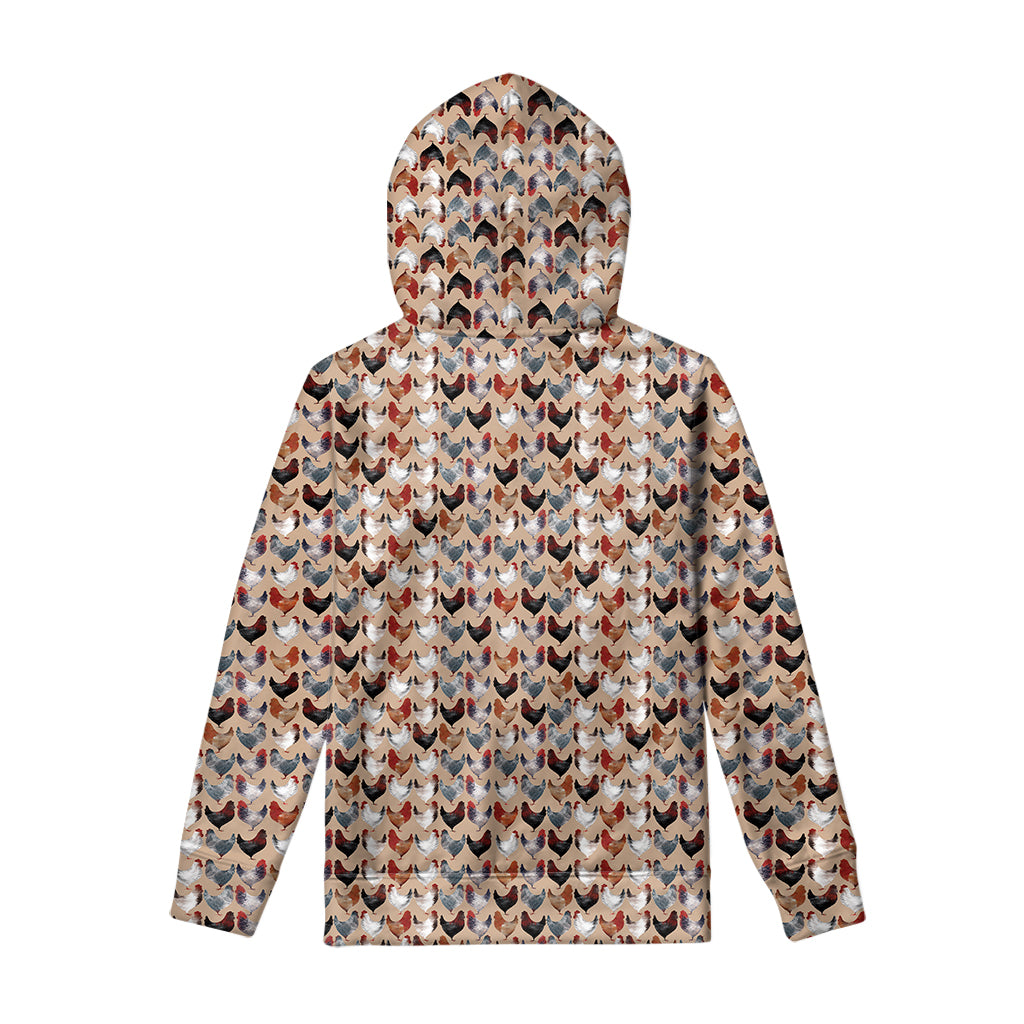 Chicken Painting Pattern Print Pullover Hoodie