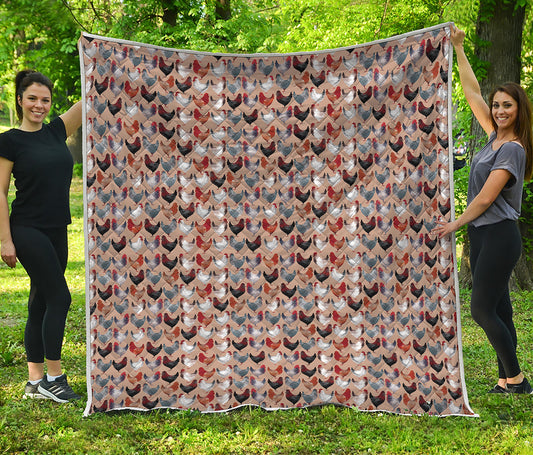 Chicken Painting Pattern Print Quilt