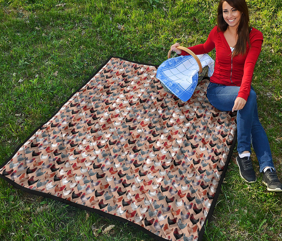 Chicken Painting Pattern Print Quilt