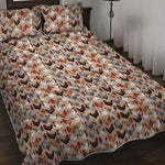 Chicken Painting Pattern Print Quilt Bed Set