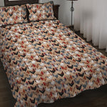 Chicken Painting Pattern Print Quilt Bed Set