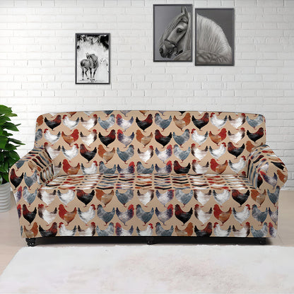Chicken Painting Pattern Print Sofa Cover