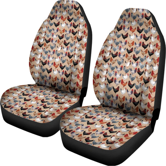 Chicken Painting Pattern Print Universal Fit Car Seat Covers
