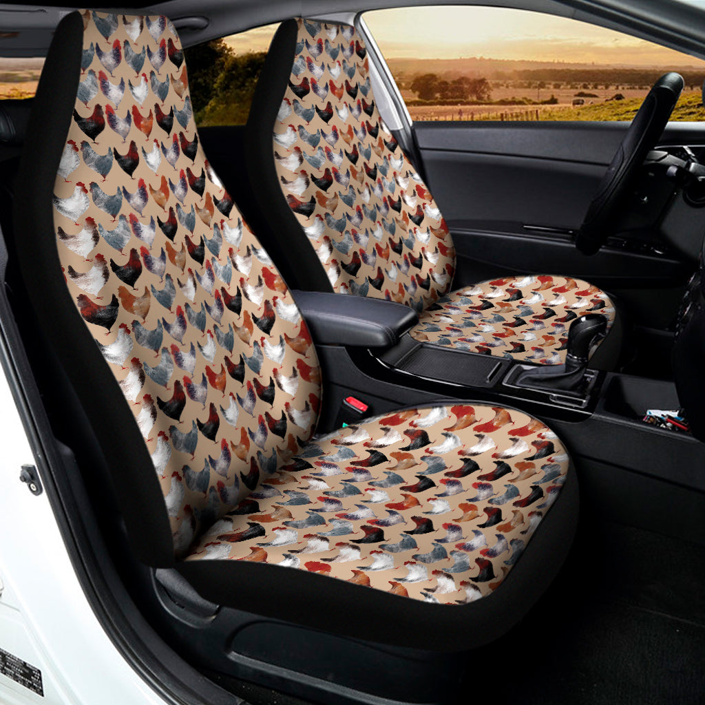 Chicken Painting Pattern Print Universal Fit Car Seat Covers