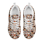 Chicken Painting Pattern Print White Sneakers