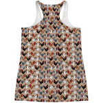 Chicken Painting Pattern Print Women's Racerback Tank Top