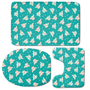 Chihuahua Puppy Pattern Print 3 Piece Bath Mat Set