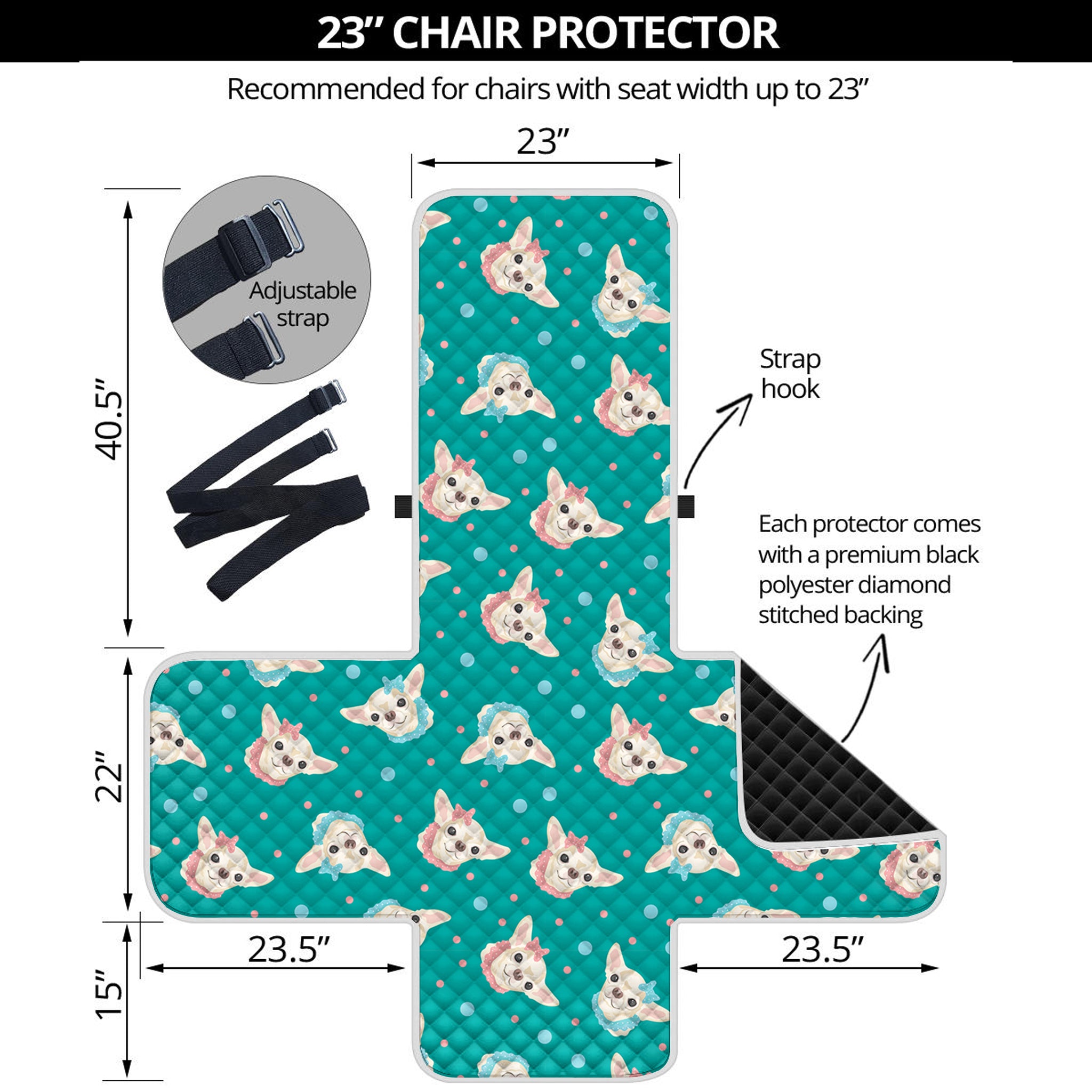 Chihuahua Puppy Pattern Print Armchair Protector