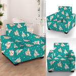 Chihuahua Puppy Pattern Print Armchair Slipcover