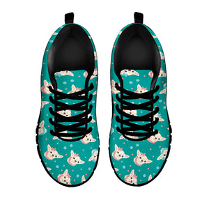 Chihuahua Puppy Pattern Print Black Sneakers