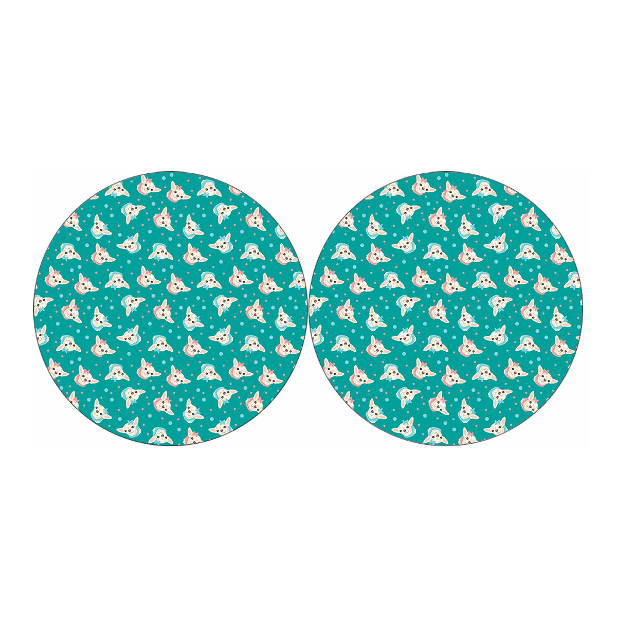 Chihuahua Puppy Pattern Print Car Coasters