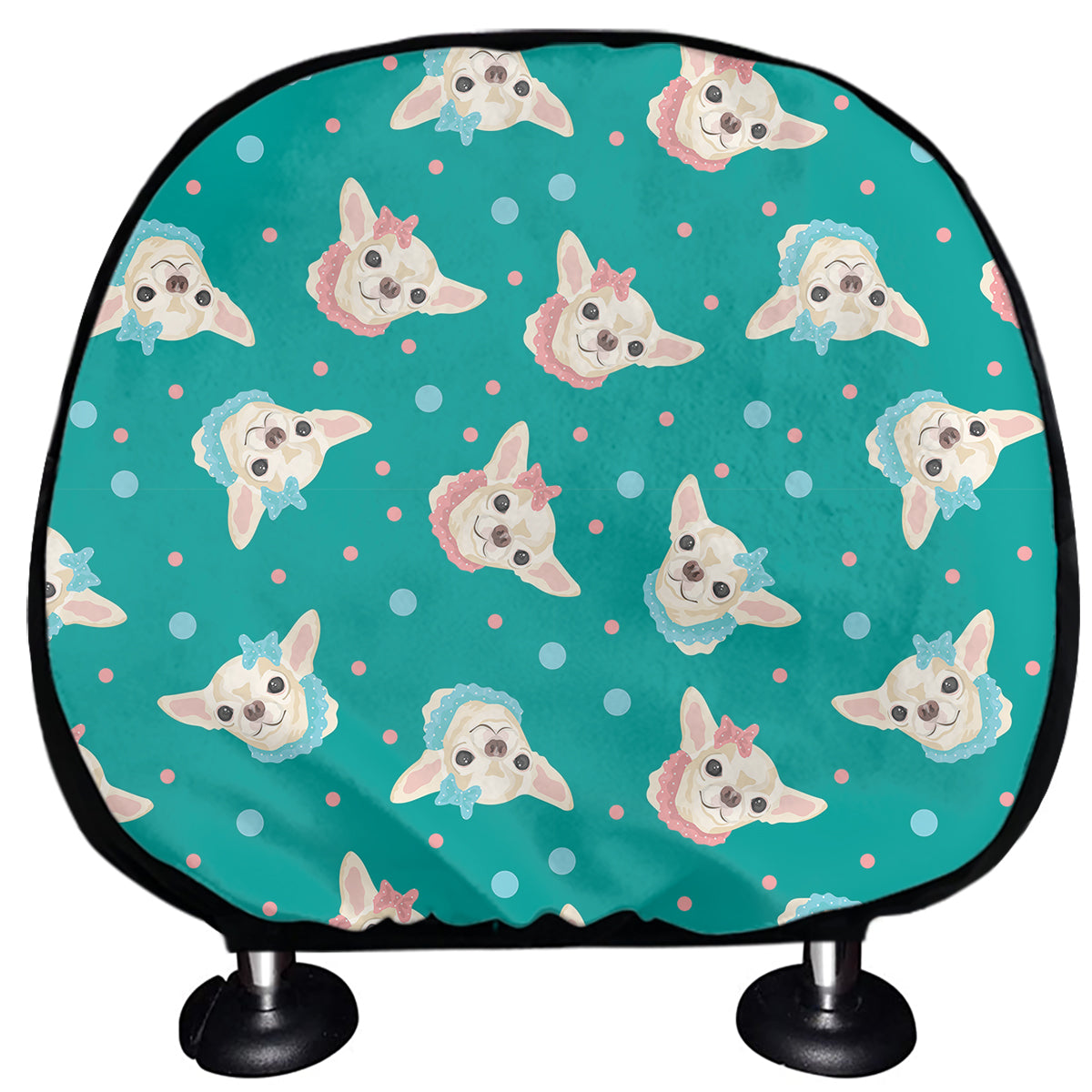 Chihuahua Puppy Pattern Print Car Headrest Covers