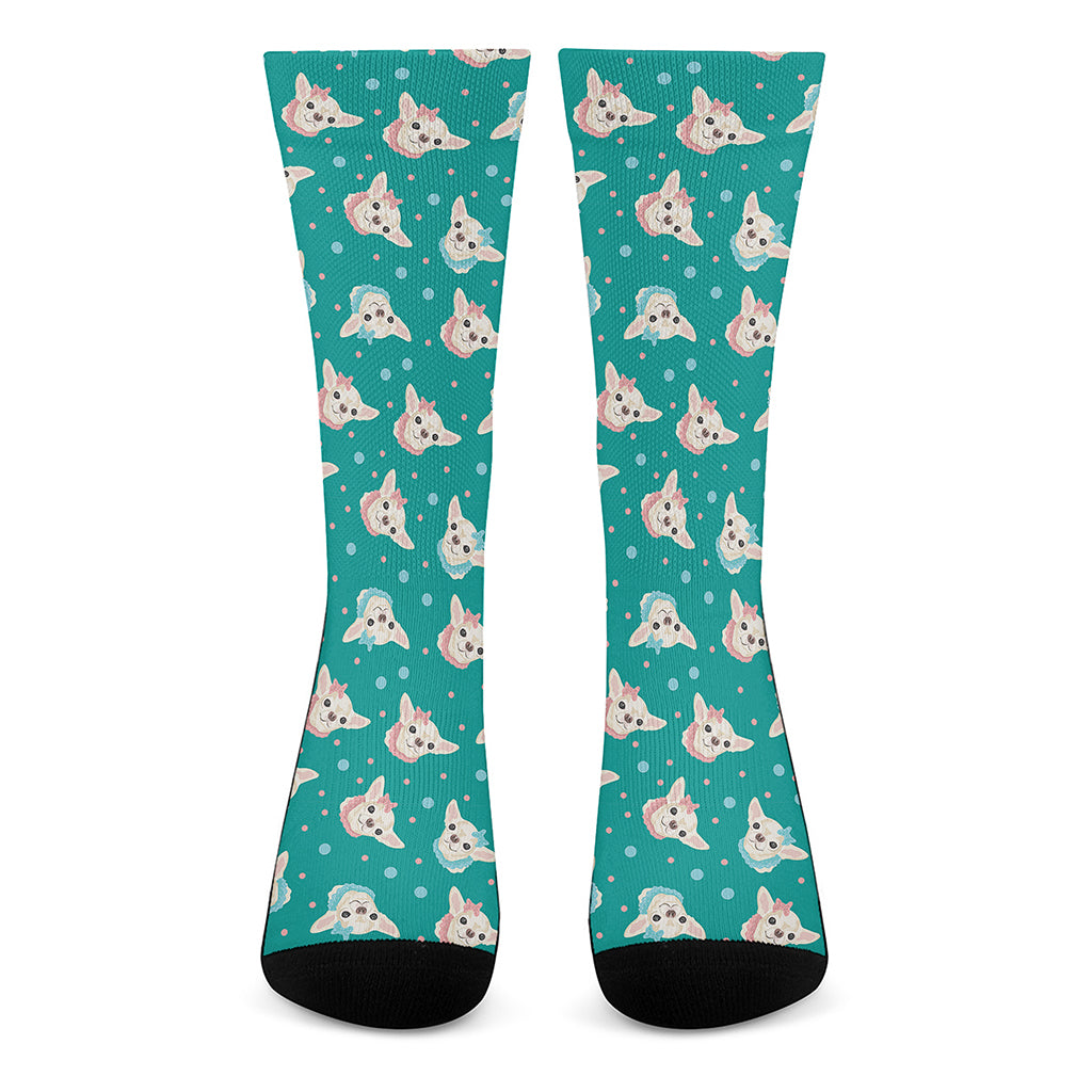 Chihuahua Puppy Pattern Print Crew Socks