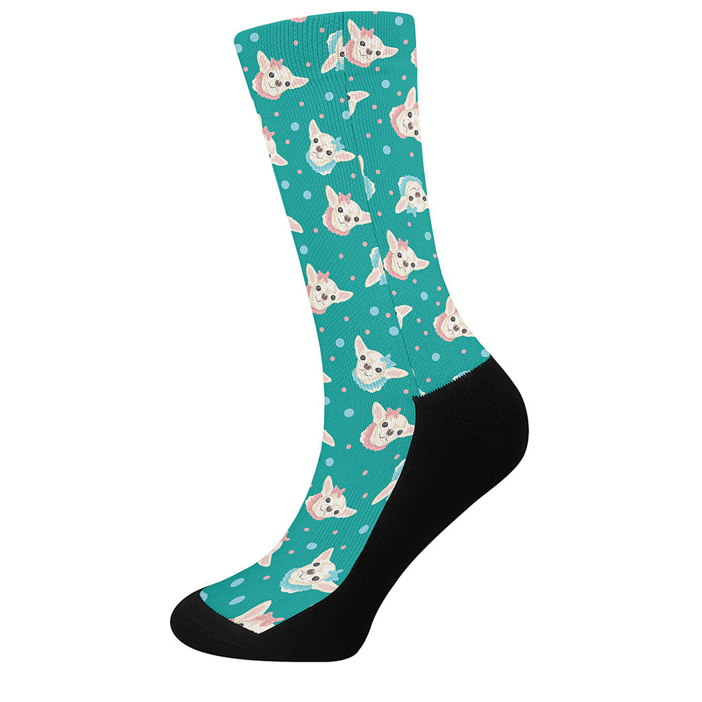 Chihuahua Puppy Pattern Print Crew Socks