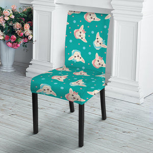 Chihuahua Puppy Pattern Print Dining Chair Slipcover