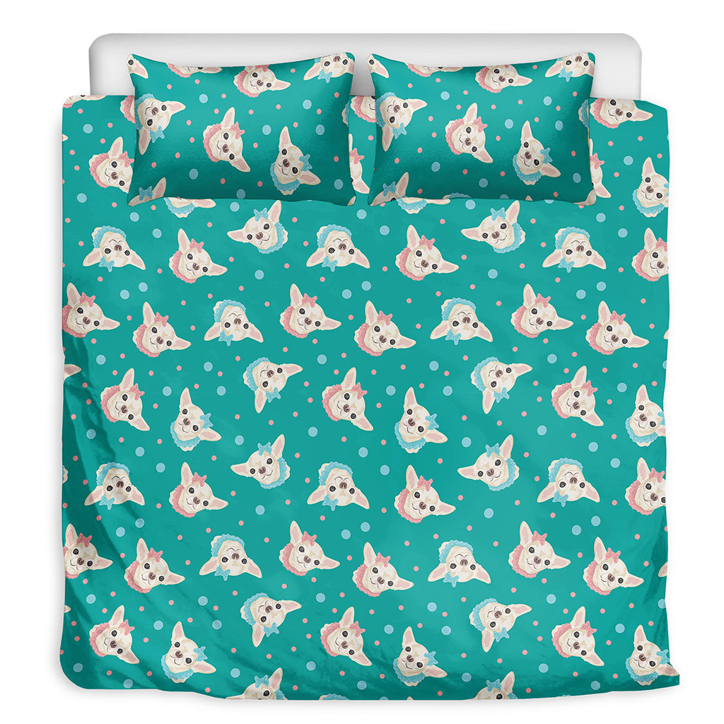 Chihuahua Puppy Pattern Print Duvet Cover Bedding Set