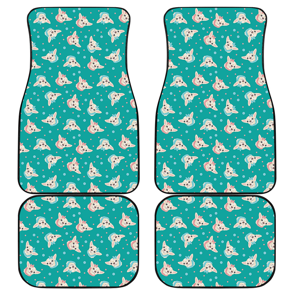 Chihuahua Puppy Pattern Print Front and Back Car Floor Mats