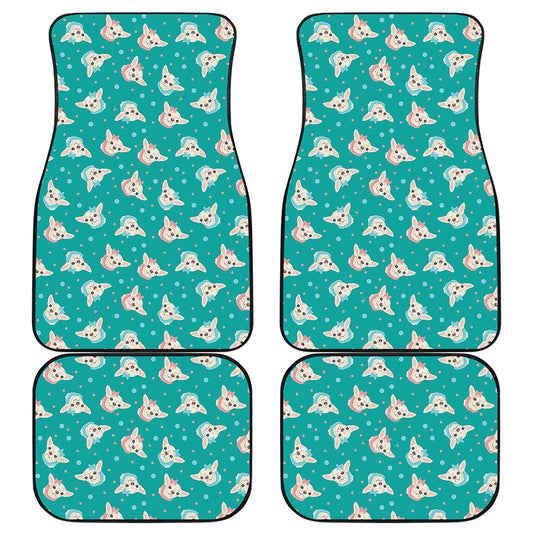 Chihuahua Puppy Pattern Print Front and Back Car Floor Mats