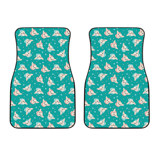 Chihuahua Puppy Pattern Print Front Car Floor Mats