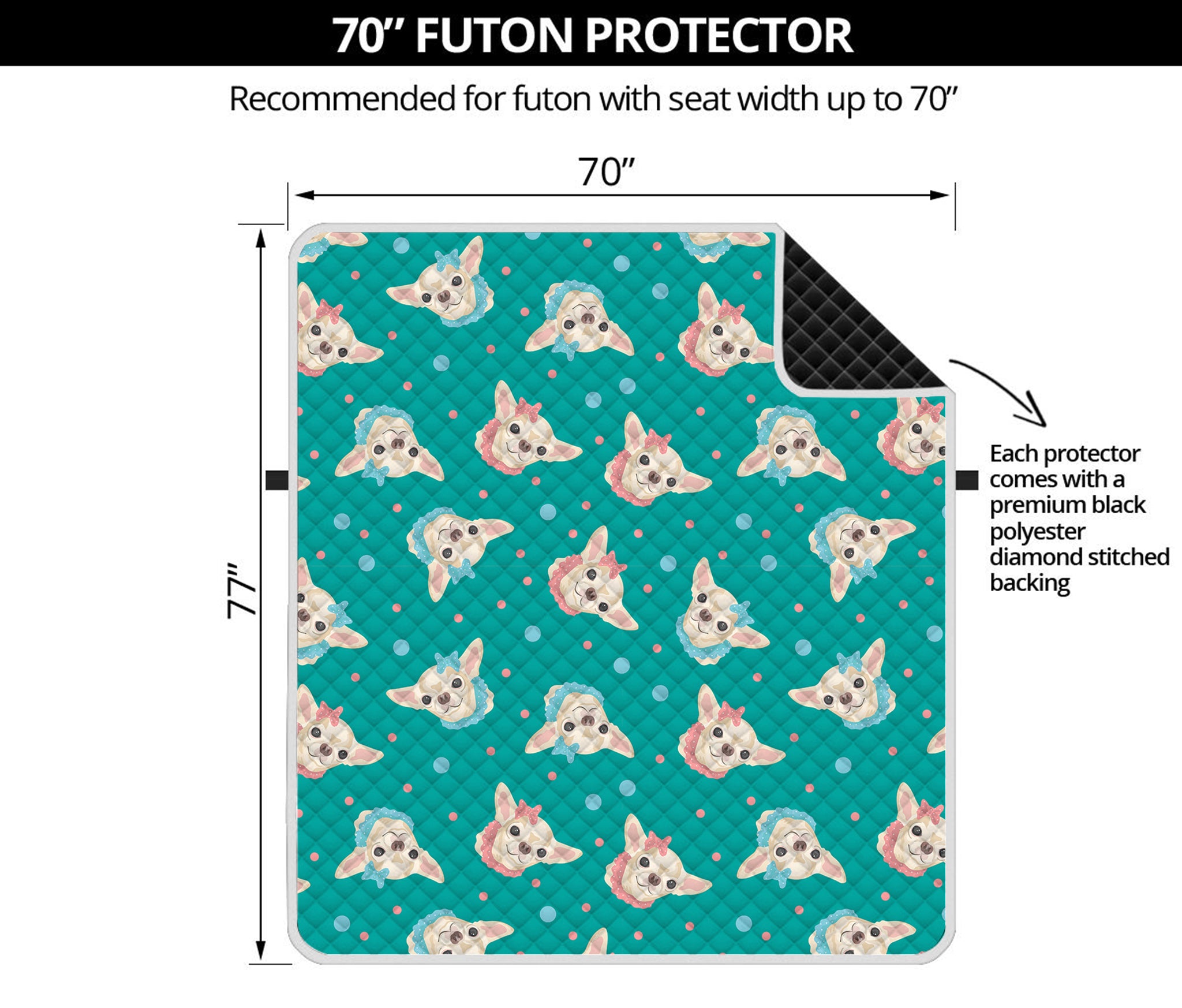 Chihuahua Puppy Pattern Print Futon Protector