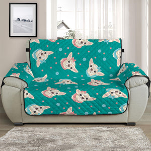 Chihuahua Puppy Pattern Print Half Sofa Protector